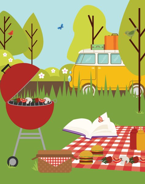 Пикник иллюстрация