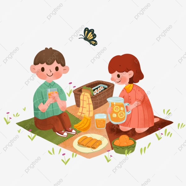 Дети на пикнике иллюстрация