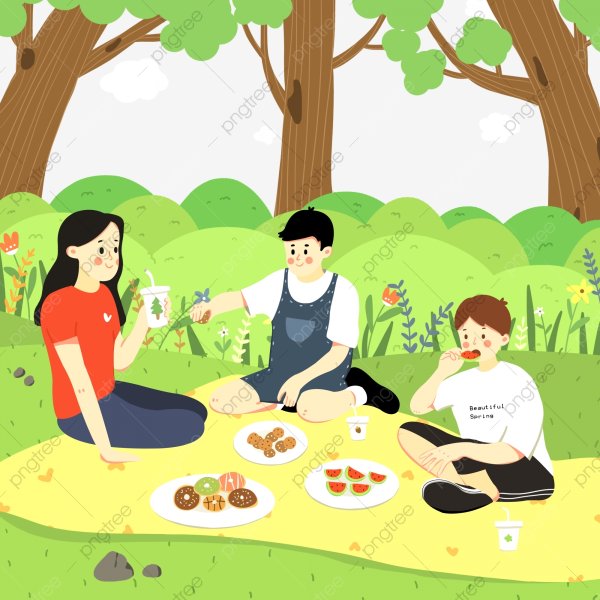Дети на пикнике иллюстрация