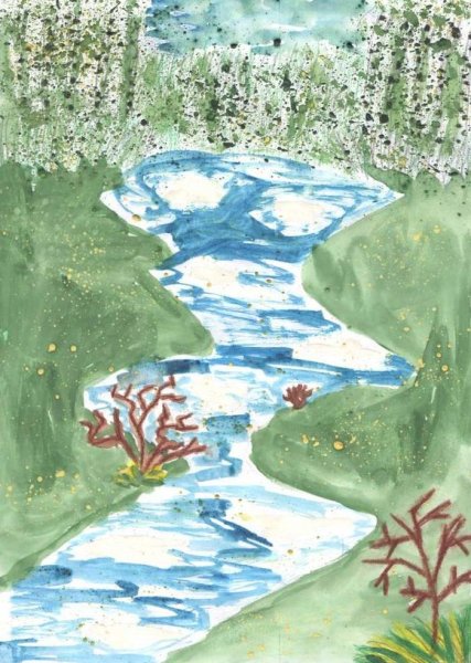 Рисование весенний ручей