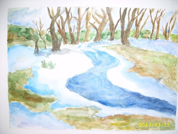 Речка на прозрачном фоне