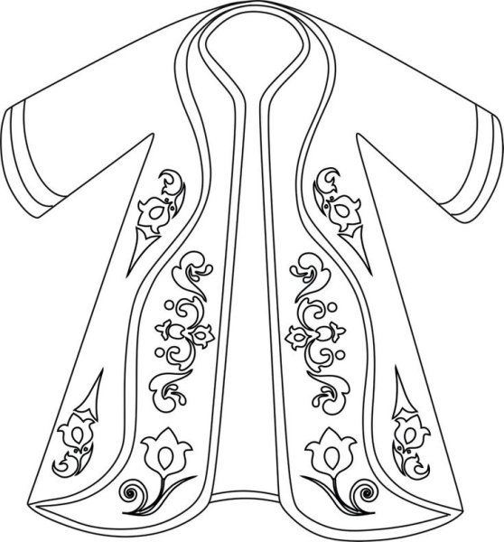 Раскраски национальные узоры в одежде