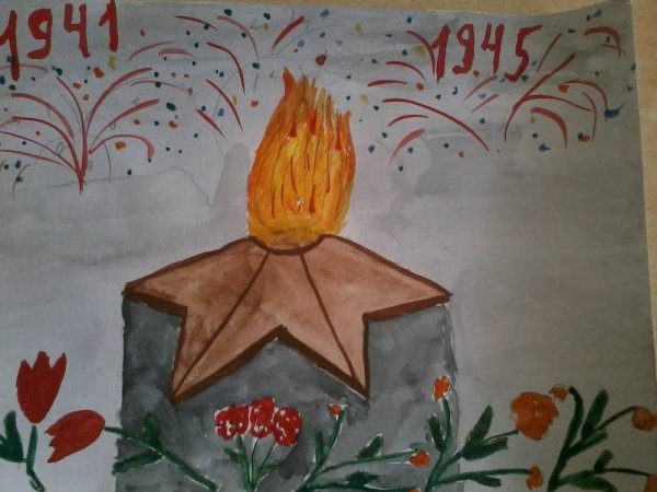 Вечный огонь рисунок для детей