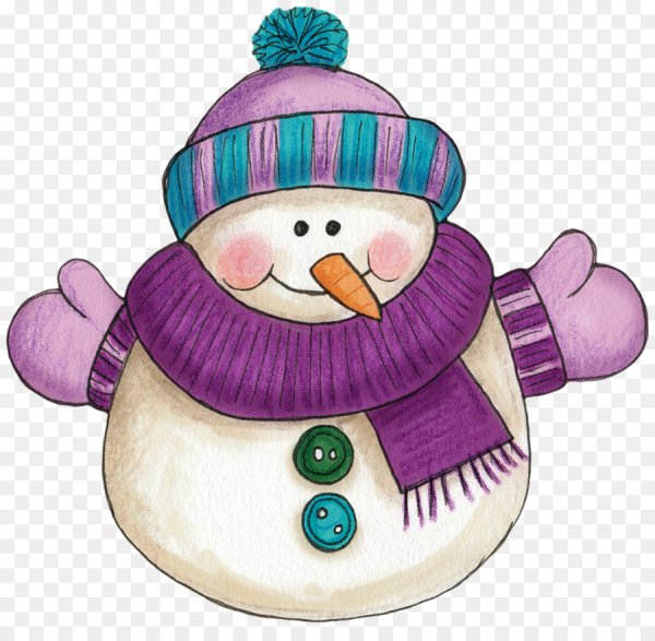 Снеговик на прозрачном фоне