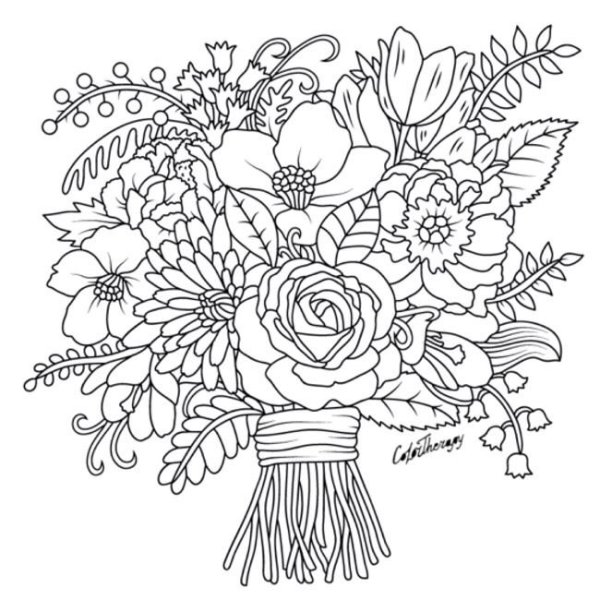 Раскраска букет цветов