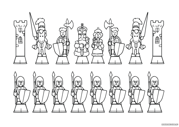 Фигурки шахмат для печати