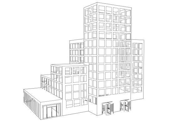 Эскиз офисного здания