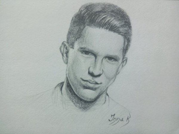 Дима Масленников портрет карандашом