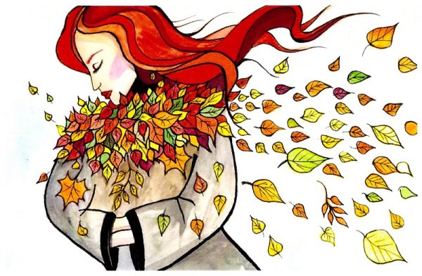 Осень в виде девушки