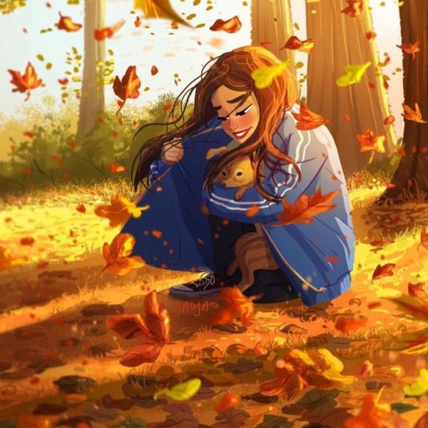 Рыжая девушка акварель