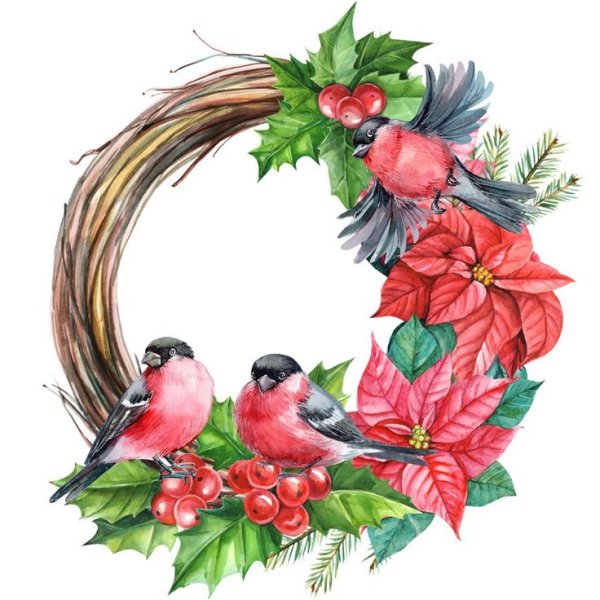 Зимний венок вышивка крестом