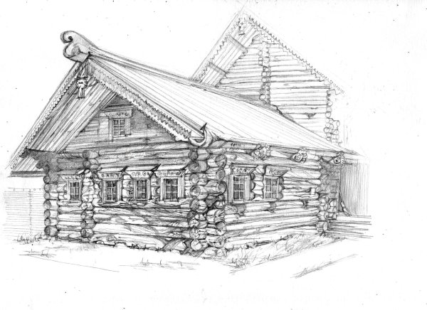 Избушка раскраска