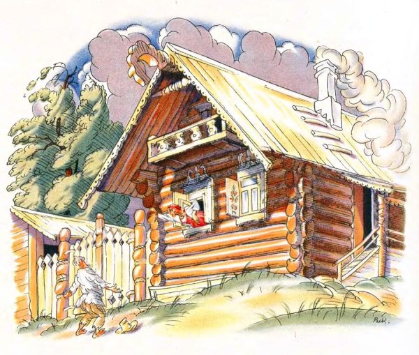 Рисование русской избы