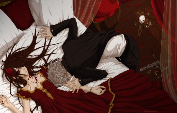 Аниме девушка с кровавым ножом