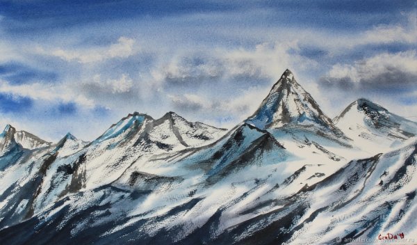 Горные вершины Лермонтов иллюстрация