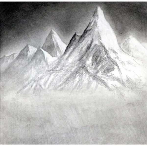 Горы карандашом