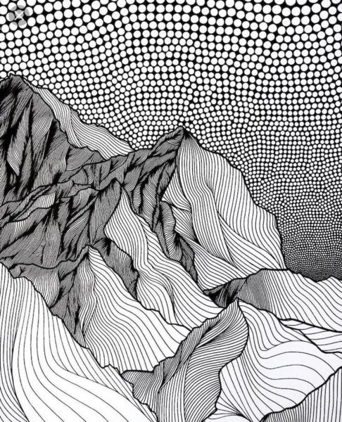 Стилизованный графический пейзаж