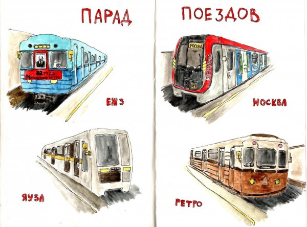 Вагон метро рисунок