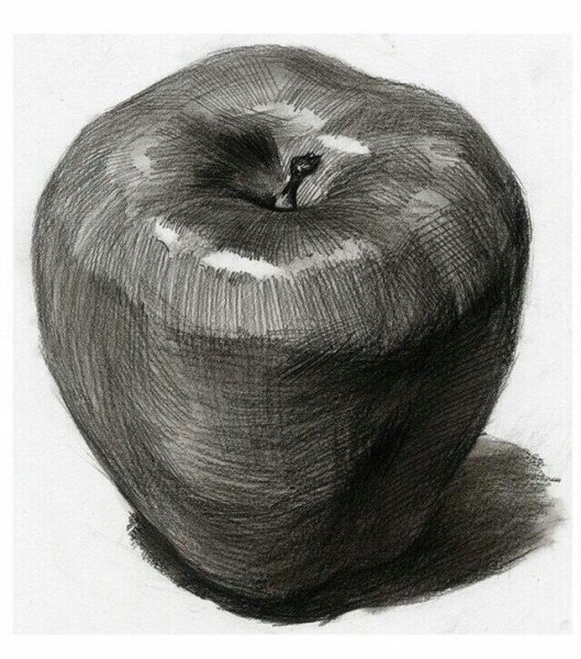 Яблоко карандашом