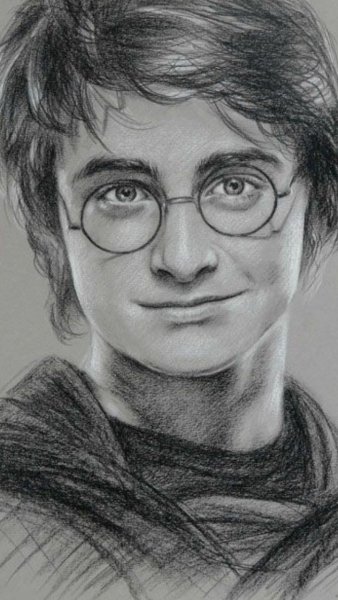 Портрет Дэниела Рэдклиффа карандашом
