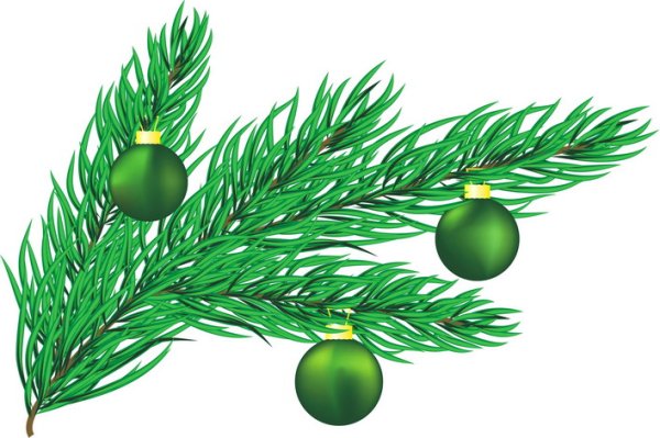 Рисование веточки ели