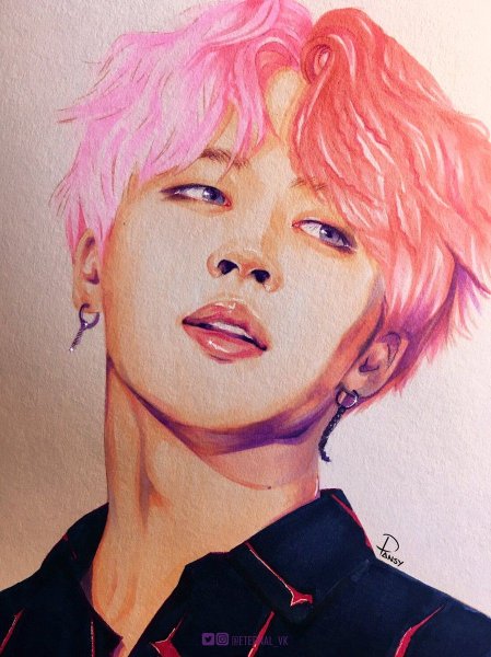 Чимин БТС акварелью