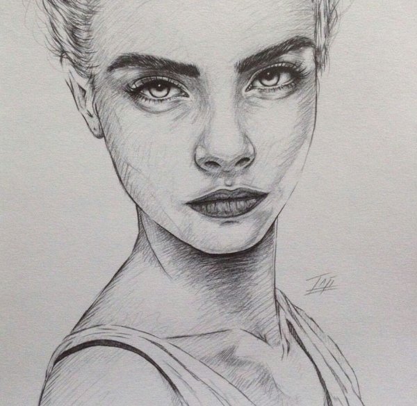 Лицо девушки рисунок