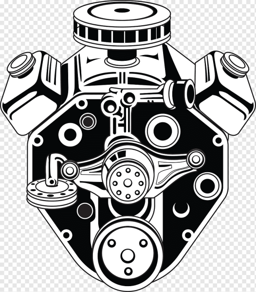 Стилизованное изображение двигателя