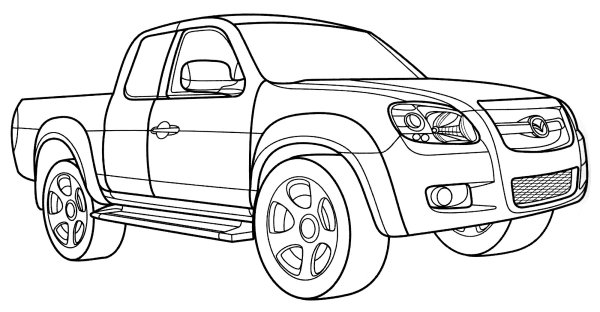 Мазда Вт-50 раскраска