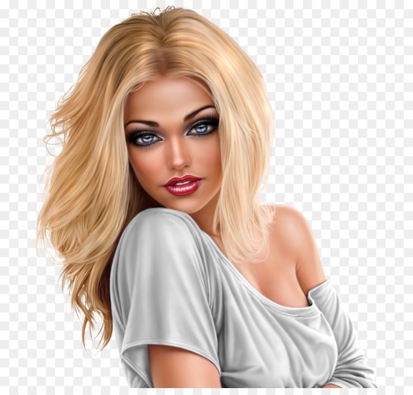 Нарисованная блондинка