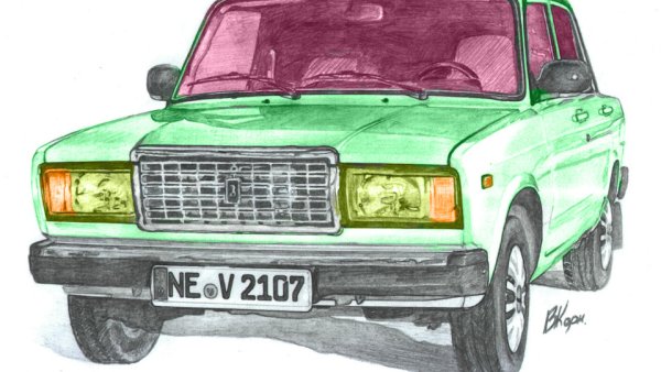 Рисунок ВАЗ 2107 спереди БПАН