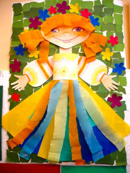 Объемная аппликация девочка