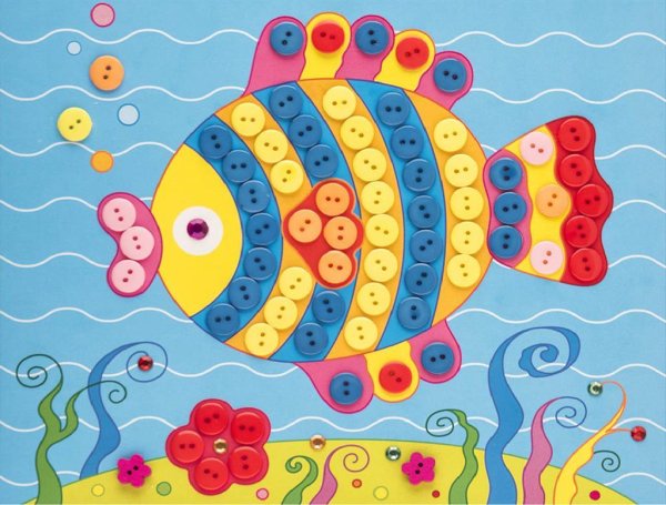 Аппликация из пуговиц