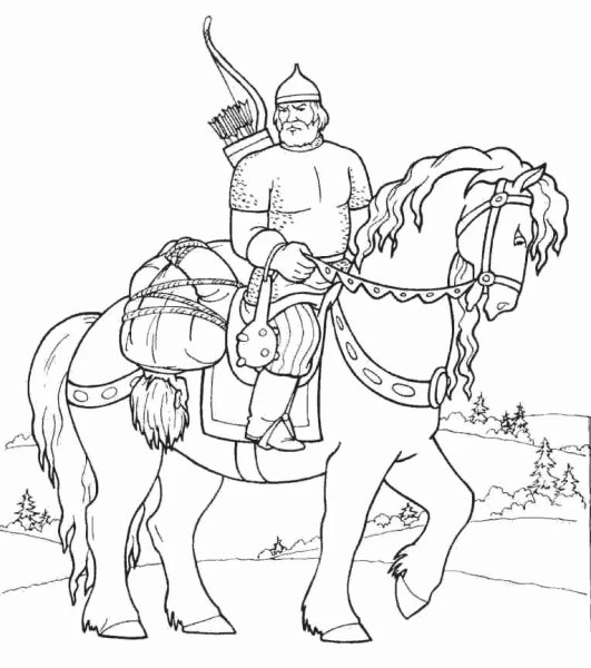 Раскраска "Илья Муромец"