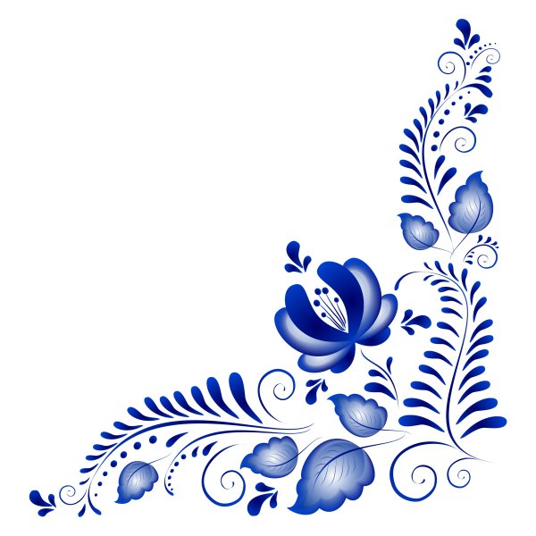 Мазковая роспись Гжель