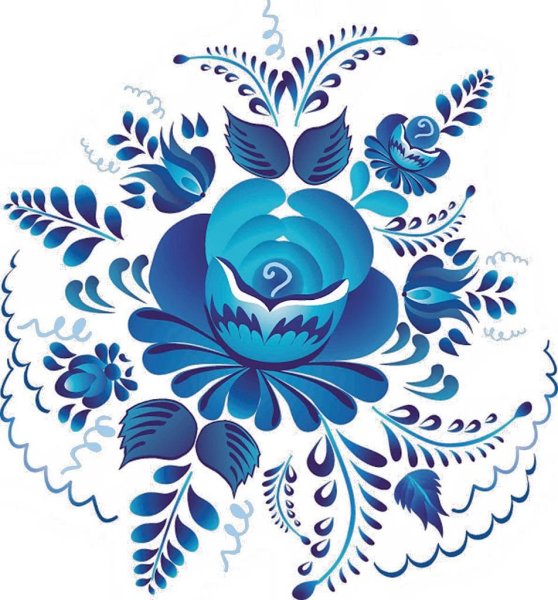 Элементы гжельской росписи Агашка