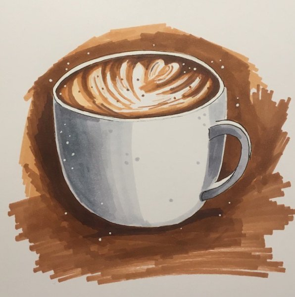 Скетчинг чашка кофе