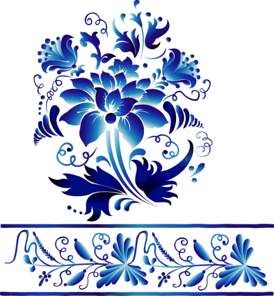 Paisley pattern Гжель