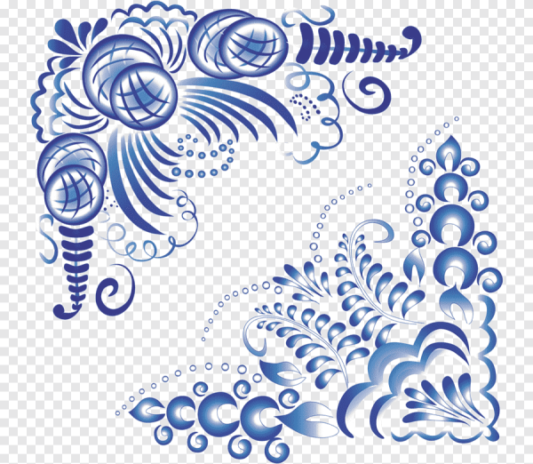 Гжель орнаментальная роспись