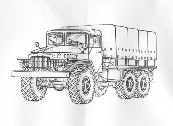 Военный Урал 4320 раскраска