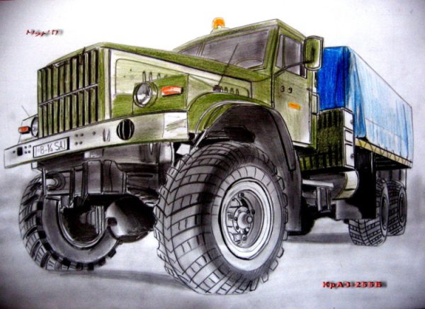 КРАЗ 255 тягач рисунок