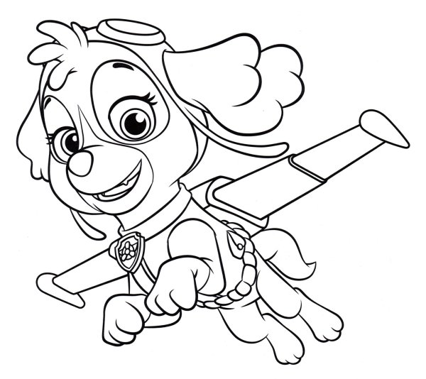 Paw Patrol раскраска Скай