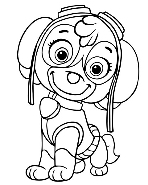 Разукрашка Щенячий патруль Скай