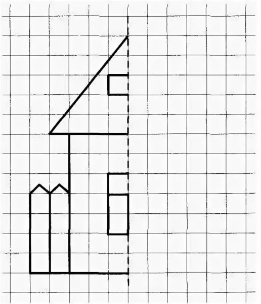 Дорисуй вторую половину по клеточкам