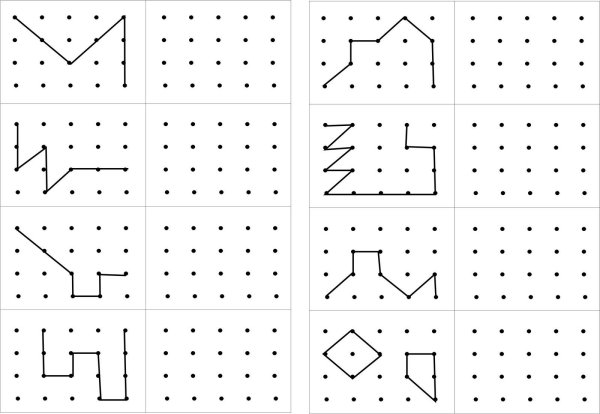 Дорисовки по клеточкам для дошкольников