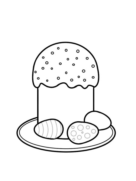 Раскраска Пасхальный кулич