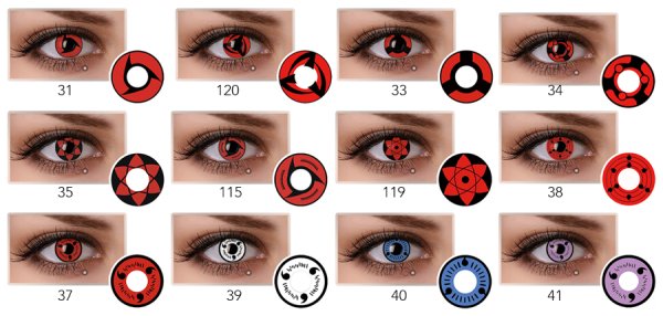 Линзы с шаринганом из Наруто