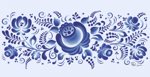 Гжельская роспись птица легко