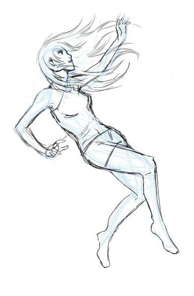 Поза падающего человека для рисования