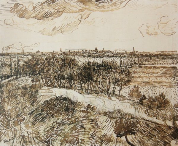 Ван Гог кипарисы Графика